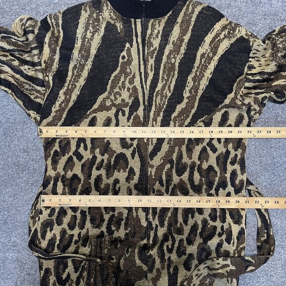 Vintage Leigh Karnitz For Periphery Animal Print Knit Jumpsuit S - Picture 4 of 5